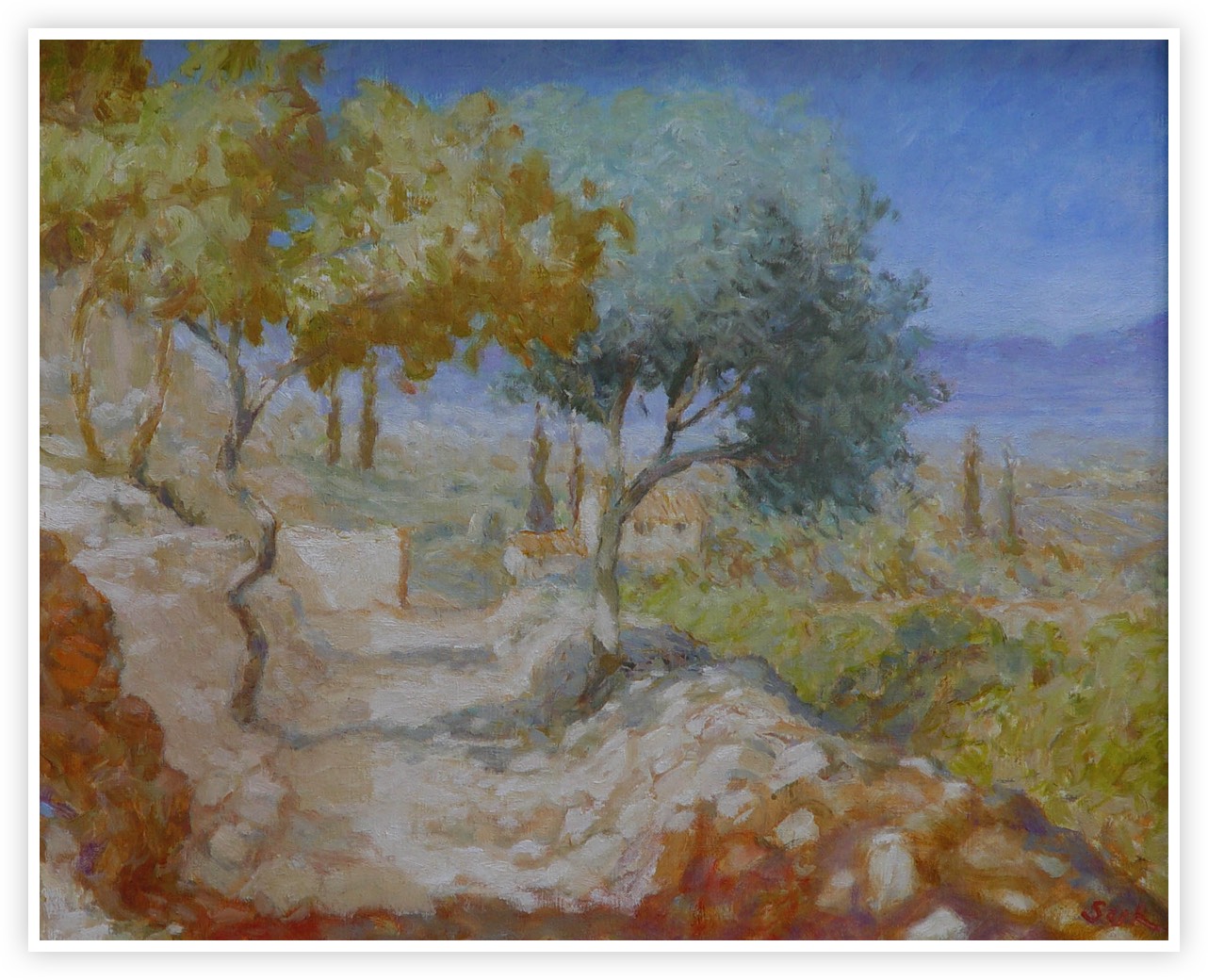 Between the Fig and the Olive Tree Ardeche - oil on canvas - 25inches X 20inches - SOLD