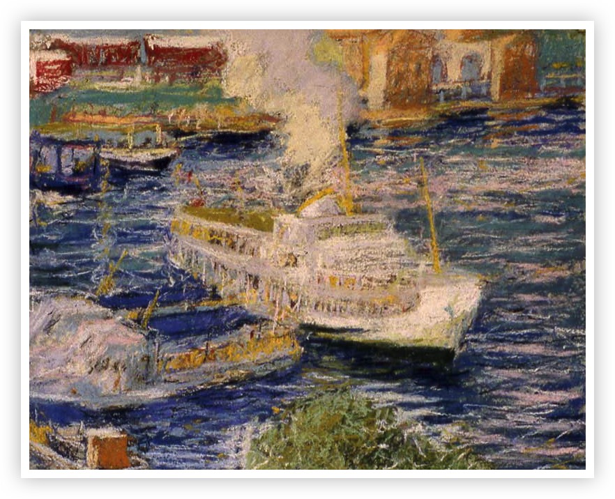 Uskudar Ferry - pastel on Whatman paper - 20inches X 16inches