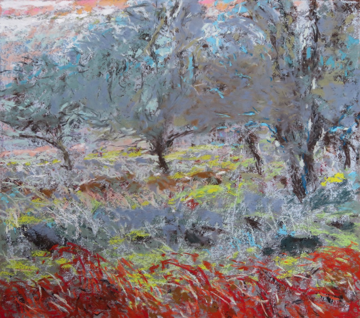 Blackthorn and Bracken on Black Law - Pastel 17.25 X 20 inches - Created 9th November 2020