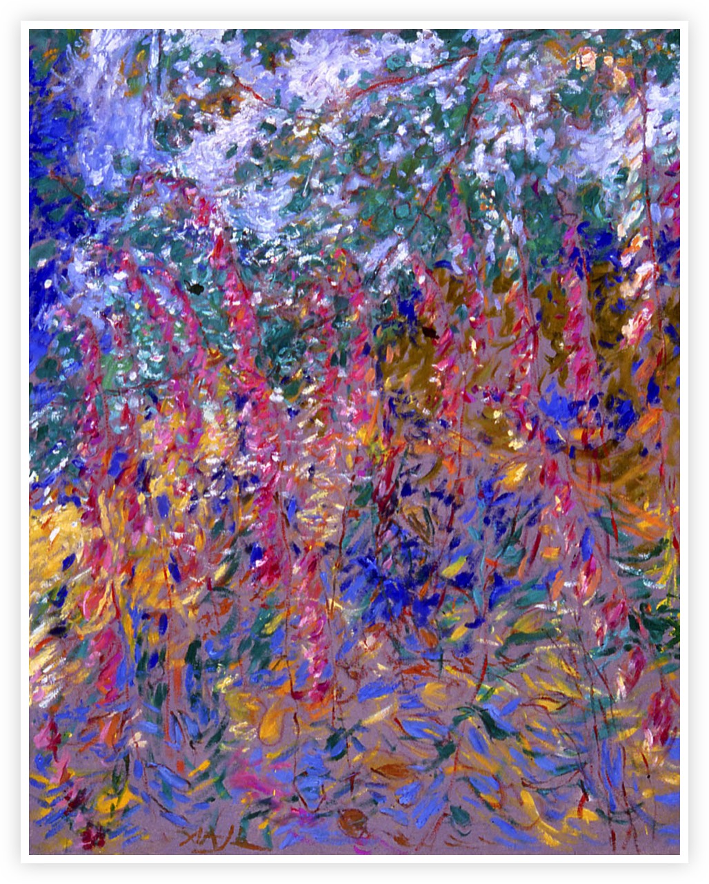 Foxgloves - oil on canvas - 24inches X 30inches - SOLD - late 1980